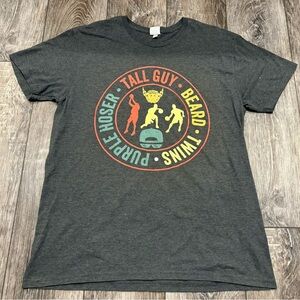 Dude Perfect TALL GUY•BEARD•TWINS•PURPLE HOSER Graphic T-Shirt- Size Large